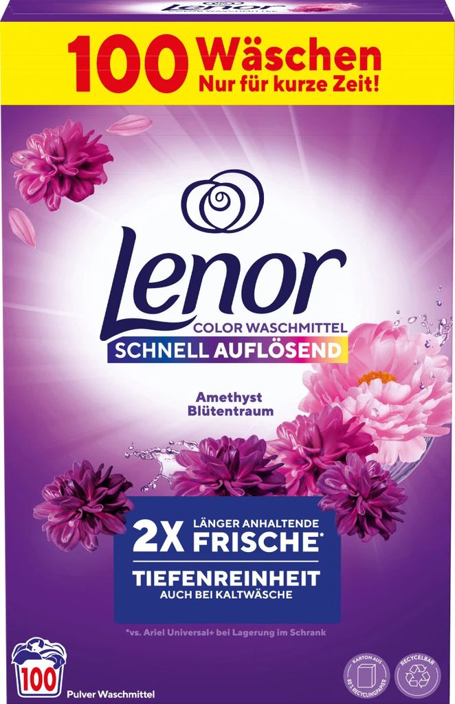 Lenor Color Amethyst Blütentraum Waschmittel 6,0 kg Produktbild 1