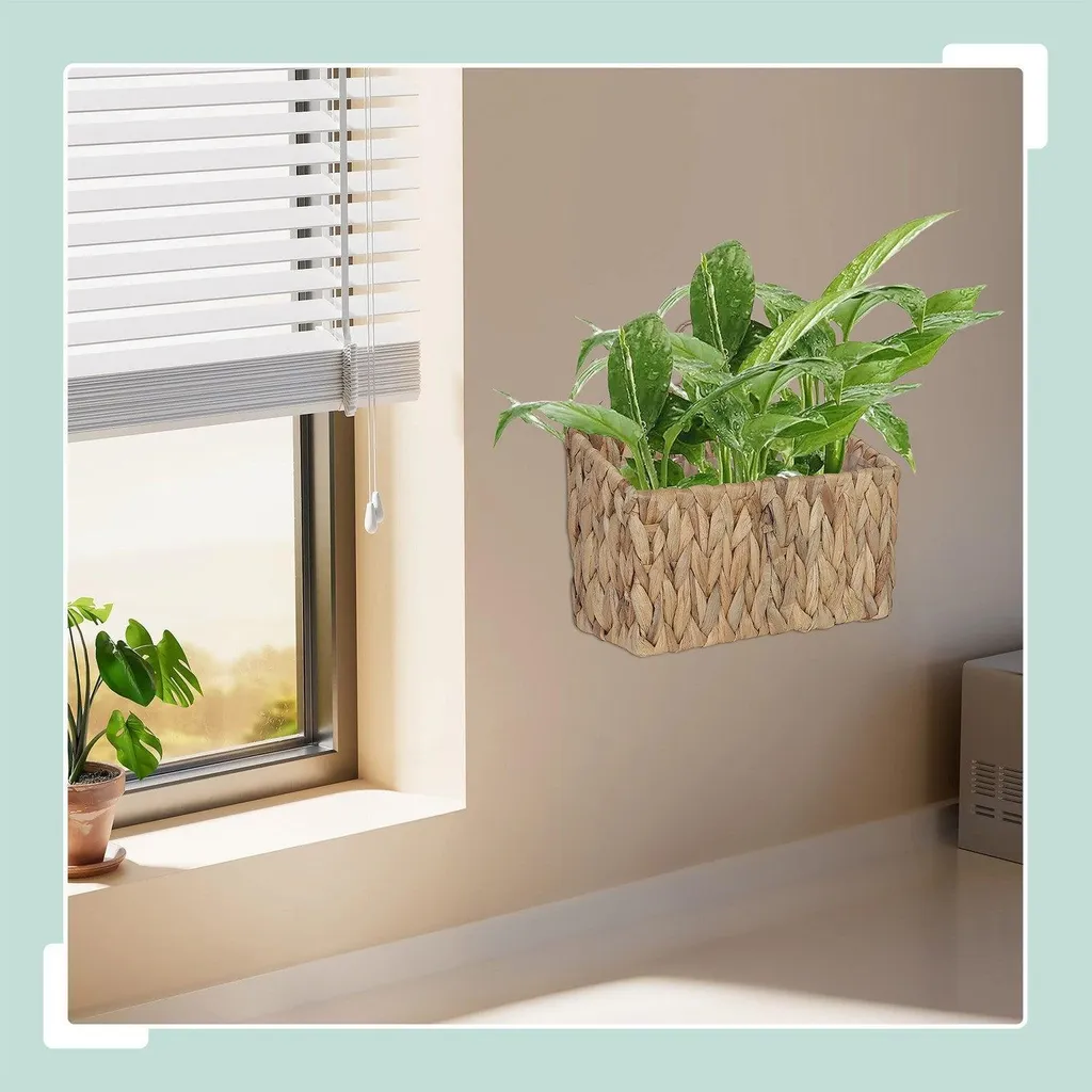 Panier suspendu plante imperméable en jacinthe d'eau tressée main XL