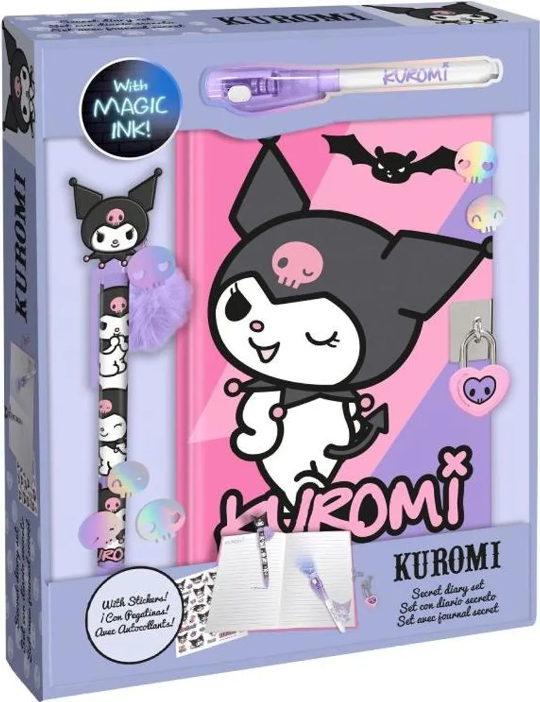 Journal Hello Kitty et Kuromi avec stylo magique à encre invisible