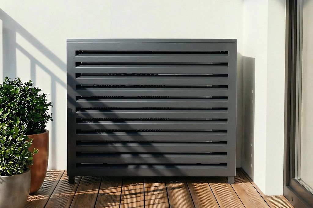 Klimaanlagen- & Wärmepumpen-Abdeckung ANETO Aluminium Grau Produktbild 