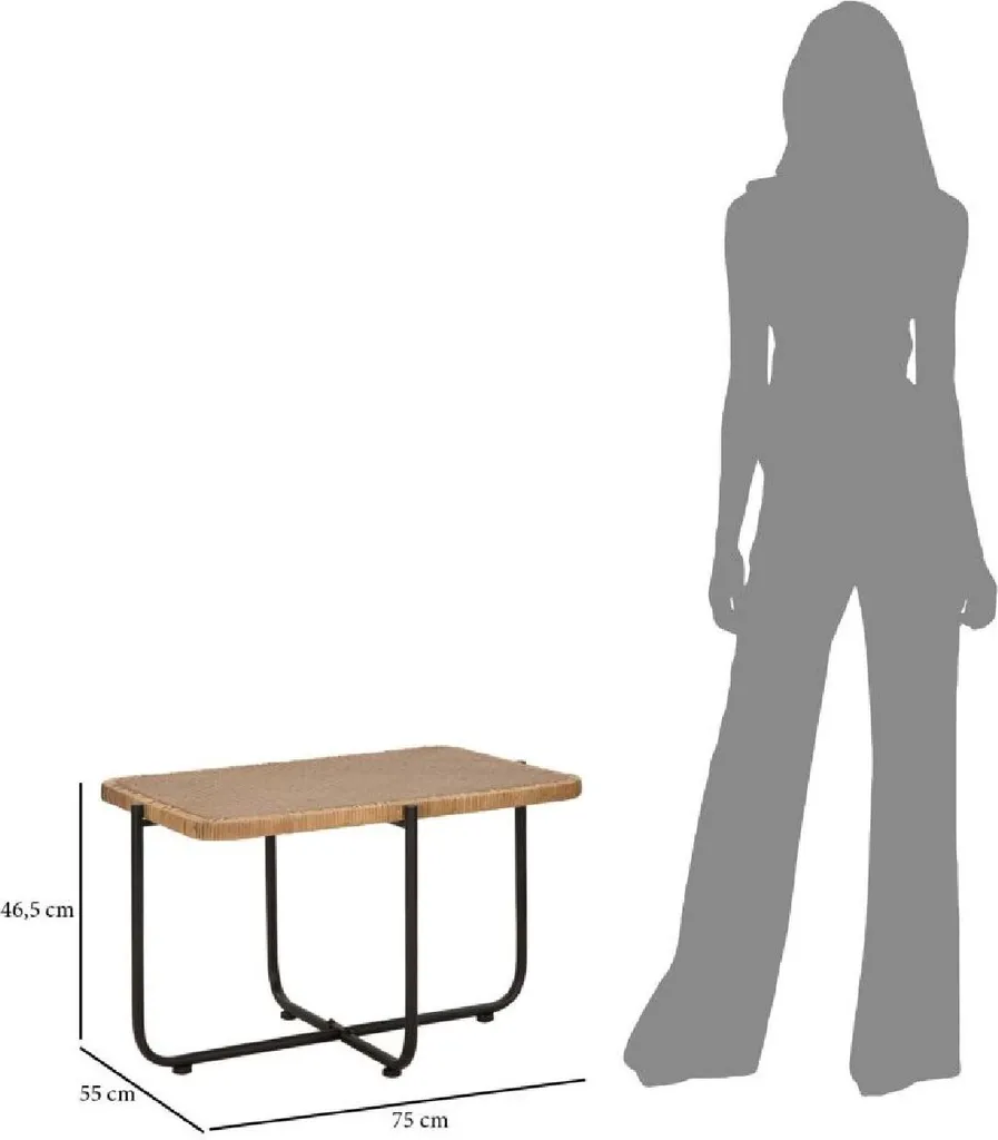 Table basse rectangulaire Cebu bicolore pour salon moderne - 8
