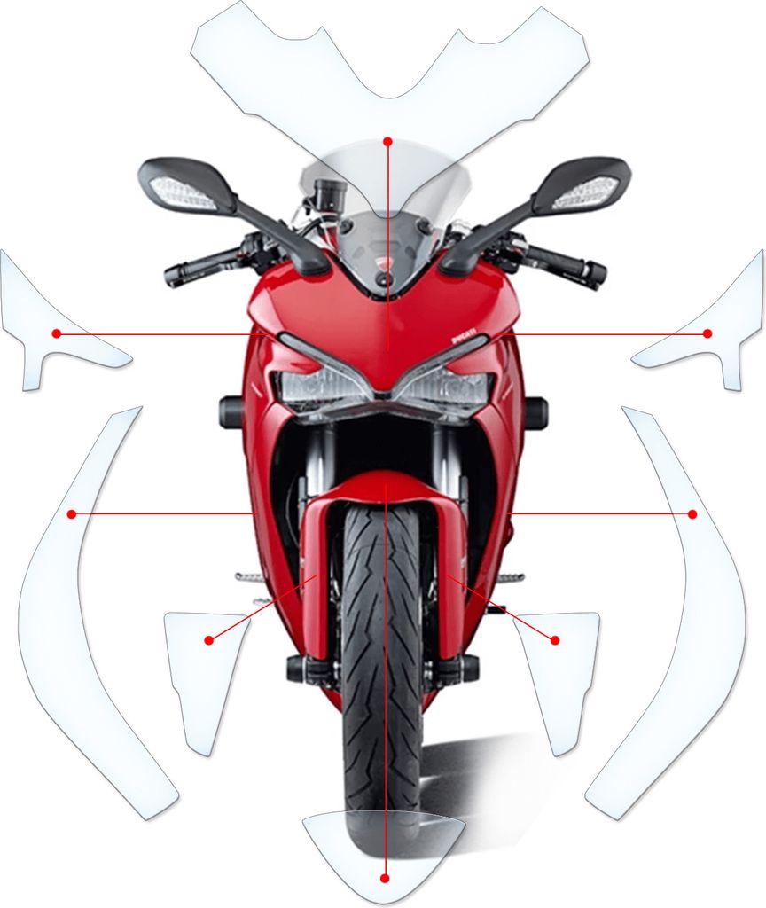 Lackschutzfolie Steinschlagschutz passend für Ducati Supersport 2017+