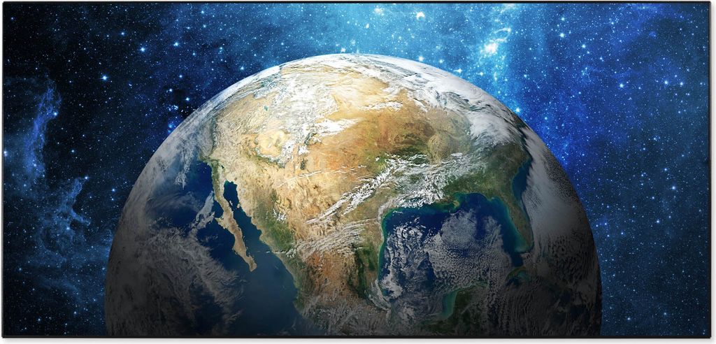 Stahl Magnettafel Querformat 37x78cm Erdkugel