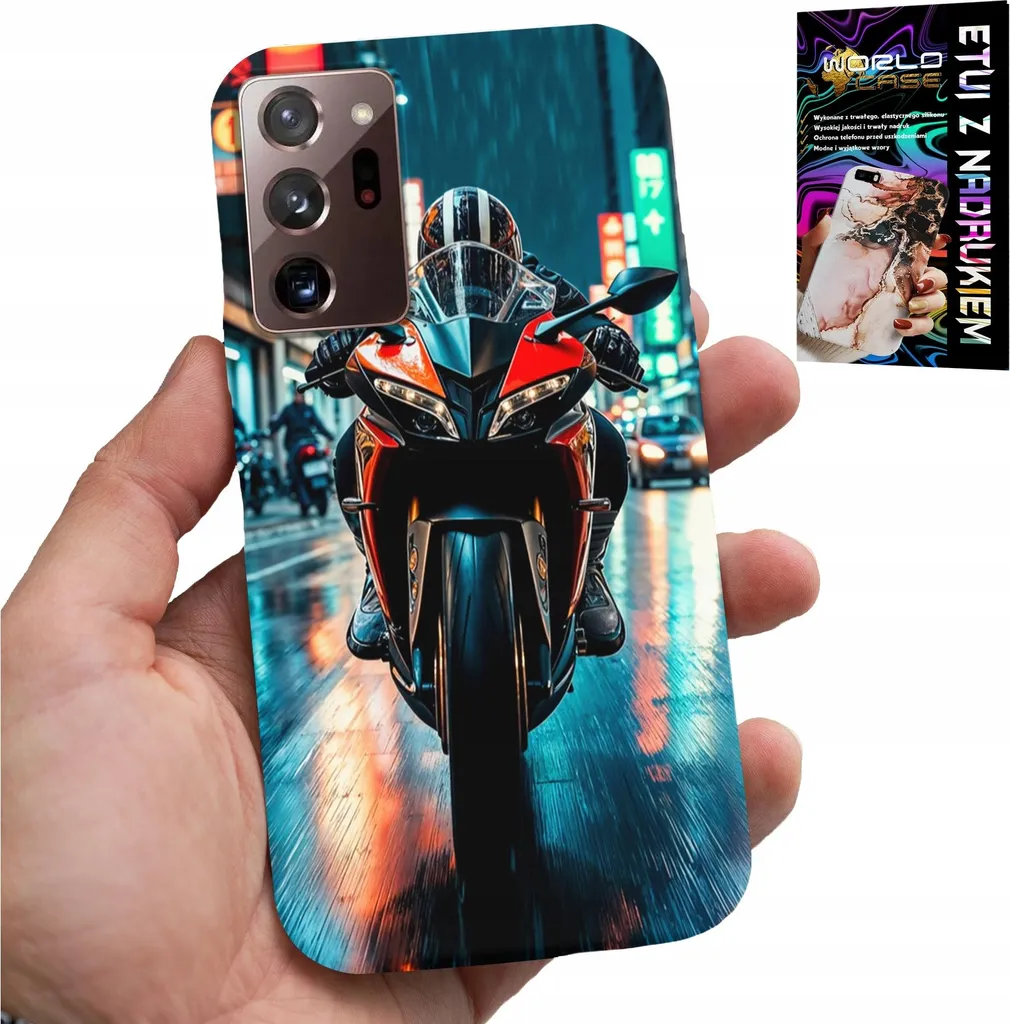 Custodia Per Samsung Note 20 Ultra - Moto, Disegni Di Motocicli + Pellicola