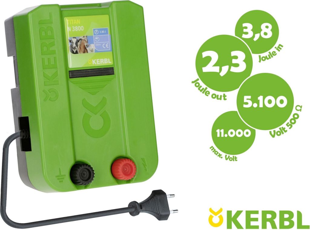 KERBL TITAN N 3800 Weidezaungerät, 230V, 3,8/2,3 Joule