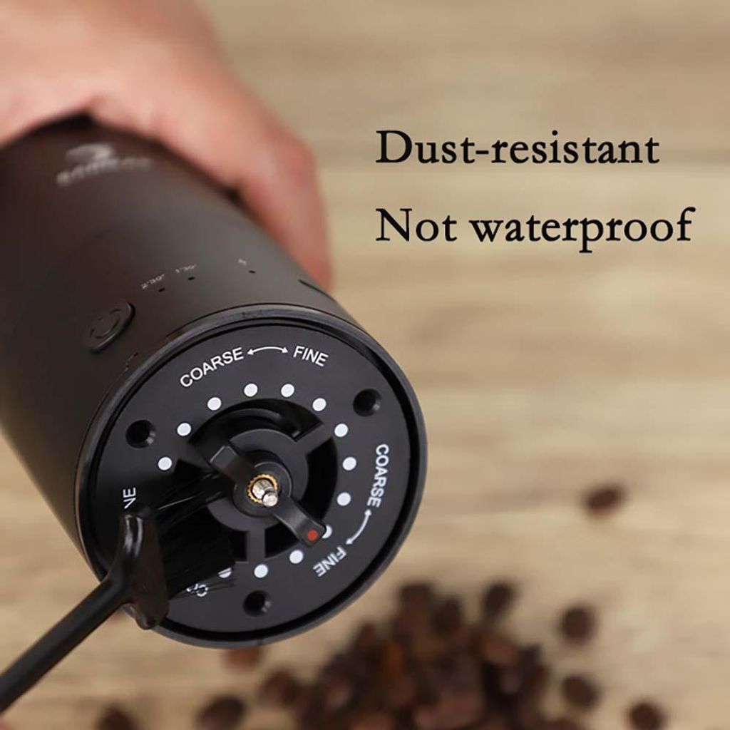 INF Tragbare Elektrische Kaffeemühle - Reise Kaffeemühle mit Einstellbarem Mahlgrad