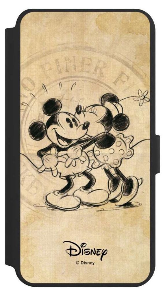 NIVOCASE Klapphülle für Samsung Galaxy S24+ Handyhülle aus Kunst Leder NIVOflip schwarz Mickey Mouse Minnie Mouse Vintage