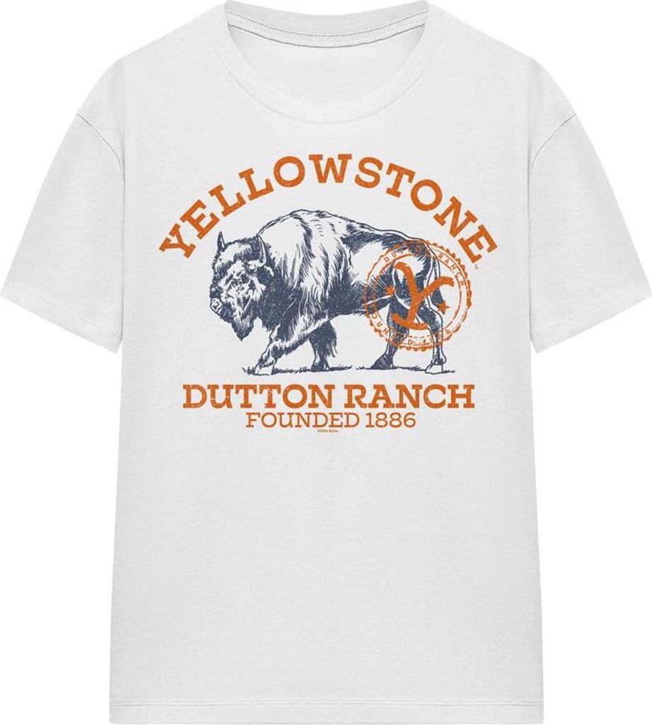 Yellowstone - "Dutton Ranch" T-Shirt für Herren/Damen Uni TV16978 (L) (Weiß)