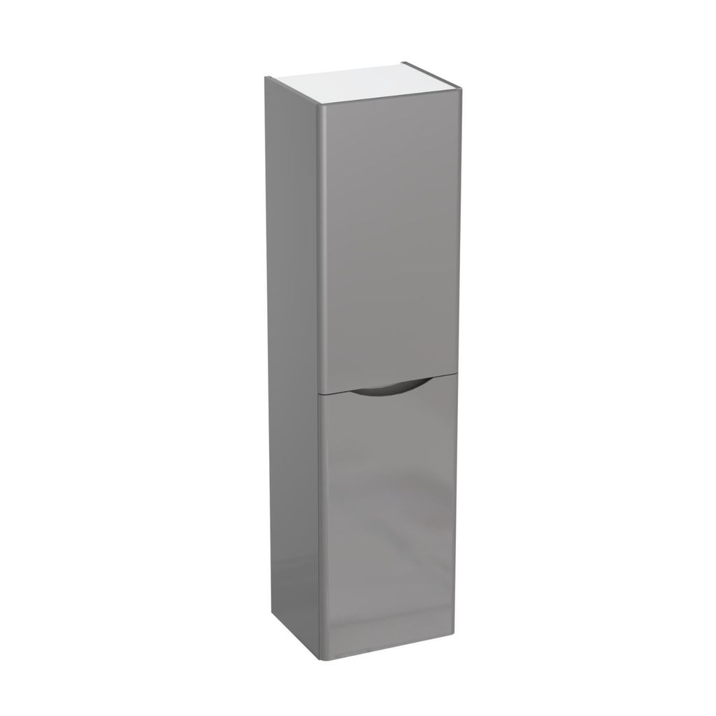 Badezimmerschrank AUSTIN Grau Hochglanz 40 x 150 x 34 cm Produktbild 