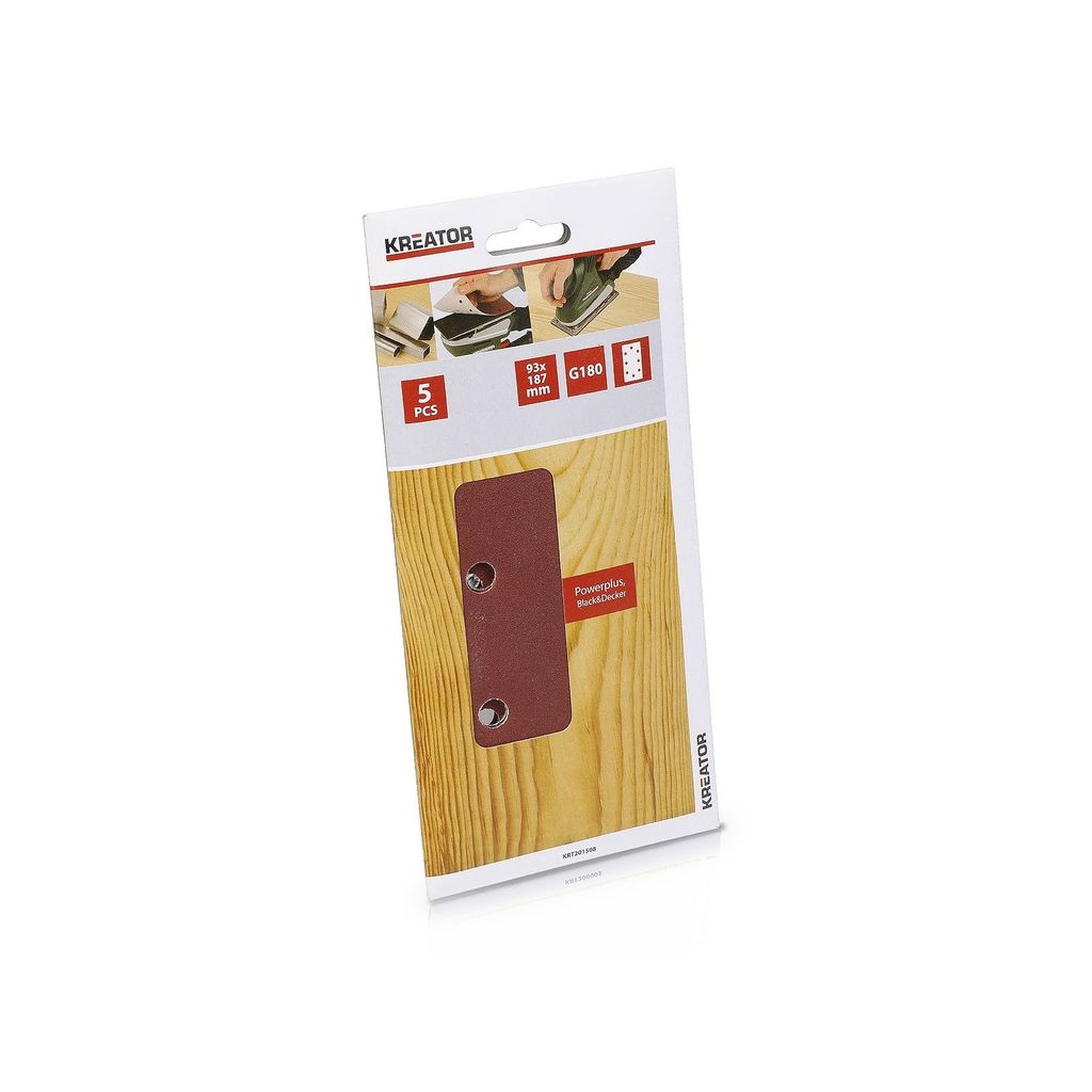 Satz aus 5 perforierten Selbstklebepads (ovale) - Körnung 180 - 93 x 187 mm - Kreator