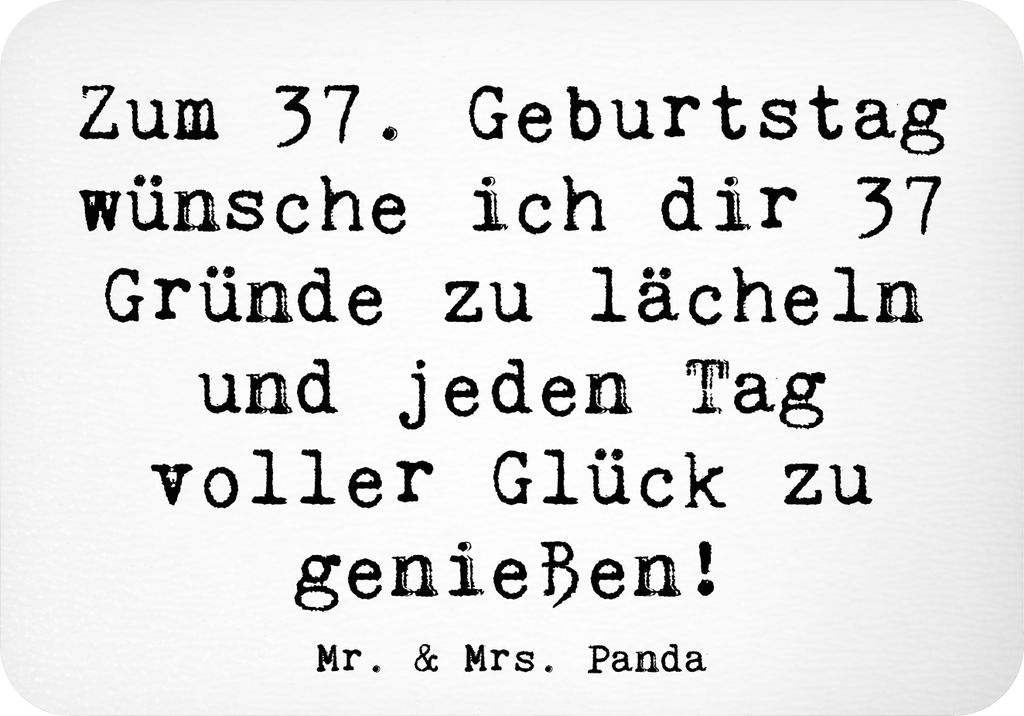 Mr. & Mrs. Panda magnet Spruch 37. Geburtstag Glücksmomente - Weiß - Geschenk, wandmagnet, Geburtstagsspruch, unvergesslich, whiteboardmagnet, Al...