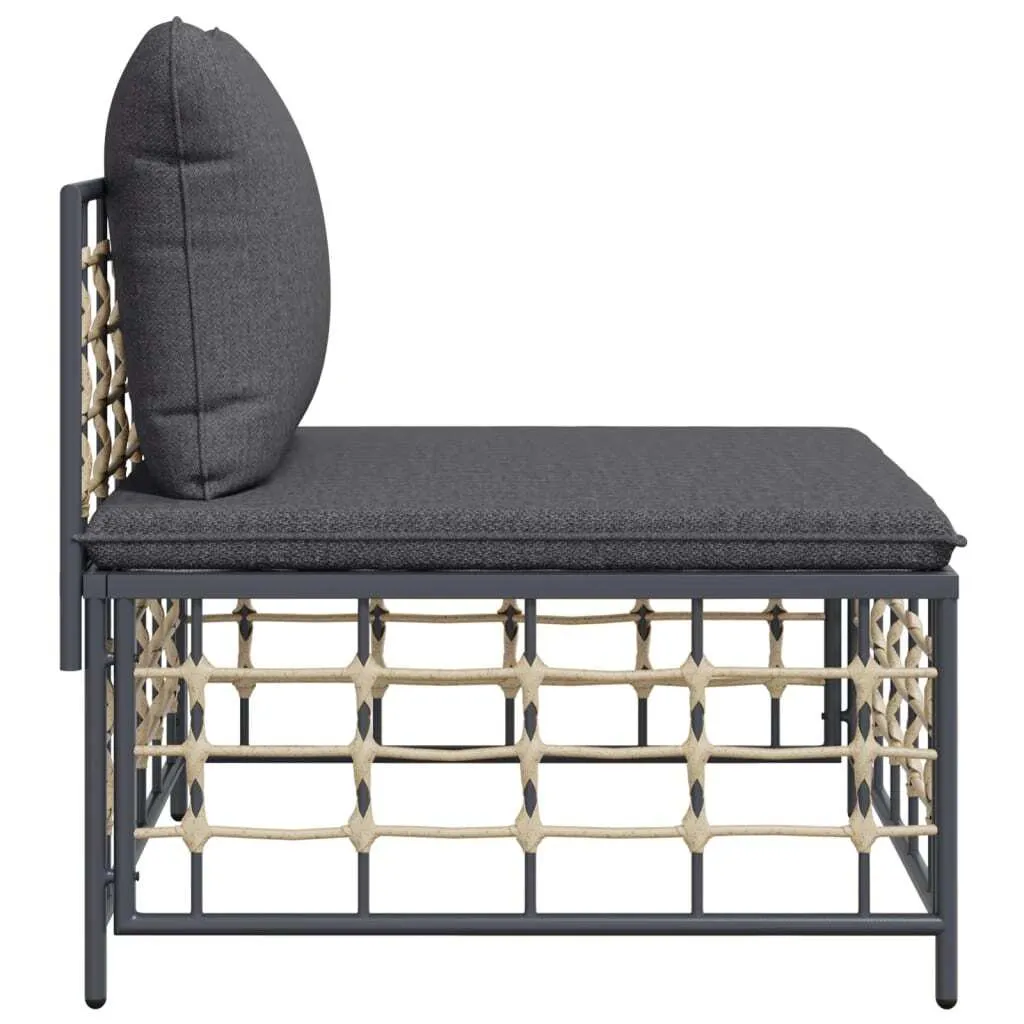 Divano Esterno Comodo per Famiglia Poly Rattan Grigio | The Living Store - 4