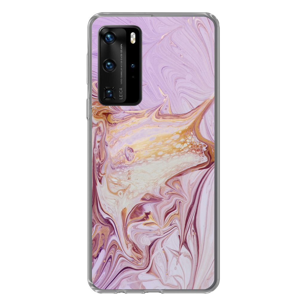 MuchoWow Handyhülle Schutzhülle Hülle für Huawei P40 Pro Marmor - Farbe - Abstrakt Silikon Softcase Handy Hülle - Schutz