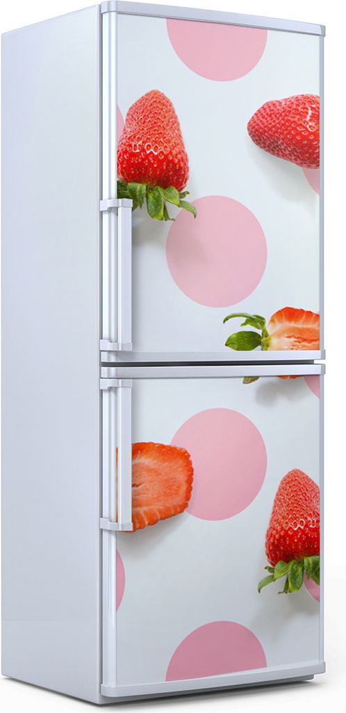 Kühlschrankdekoration 70x180 cm Aufkleber auf dem Kühlschrank - Weiße Früchte