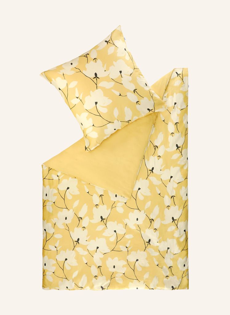 SCHÖNER WOHNEN Bettwäsche Fleur-B Farbe gelb Größe 155x220+80x80
