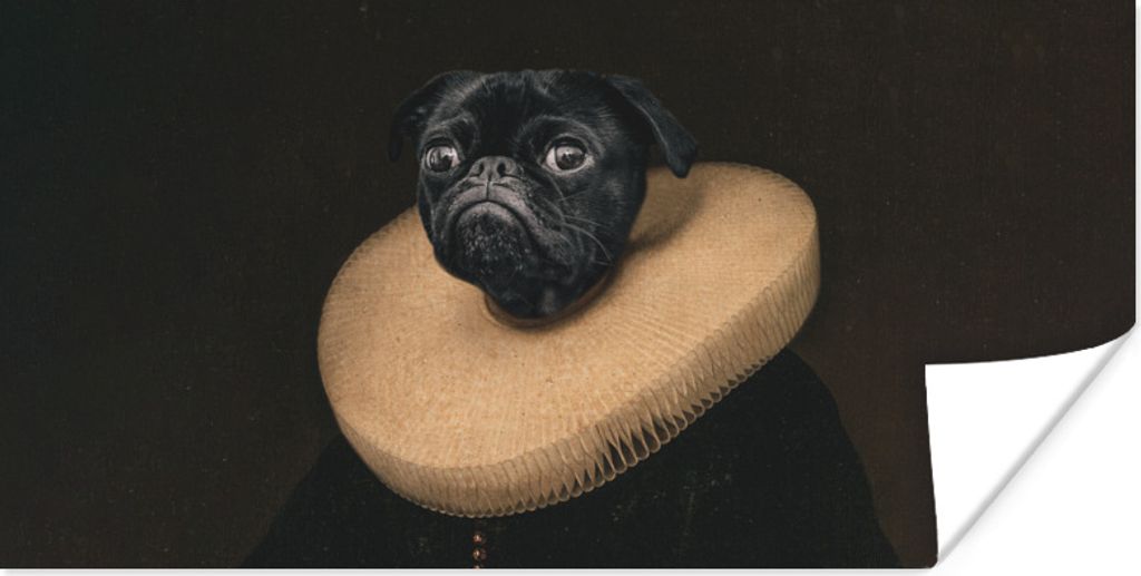 MuchoWow Poster Hund - Kunst - Tierkopf 160x80 cm - Foto Poster