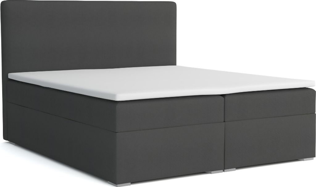 Boxspringbett BOSTON 180x200 cm Velour Paros 6 Dunkelgrau Produktbild 2