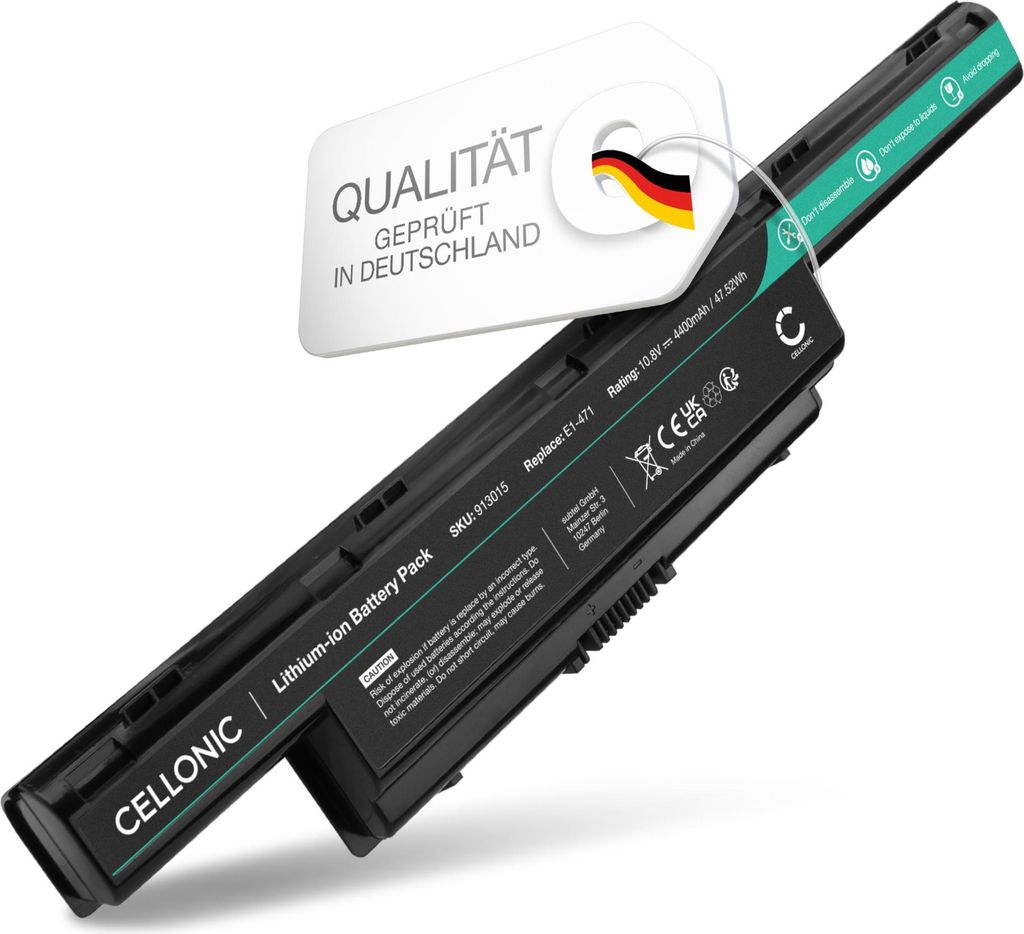 CELLONIC 1x Akku für Notebook Kompatibel mit Packard Bell EasyNote TK85, EasyNote LE69KB, EasyNote TK, EasyNote TE11HC - (4400mAh, 10.8V)