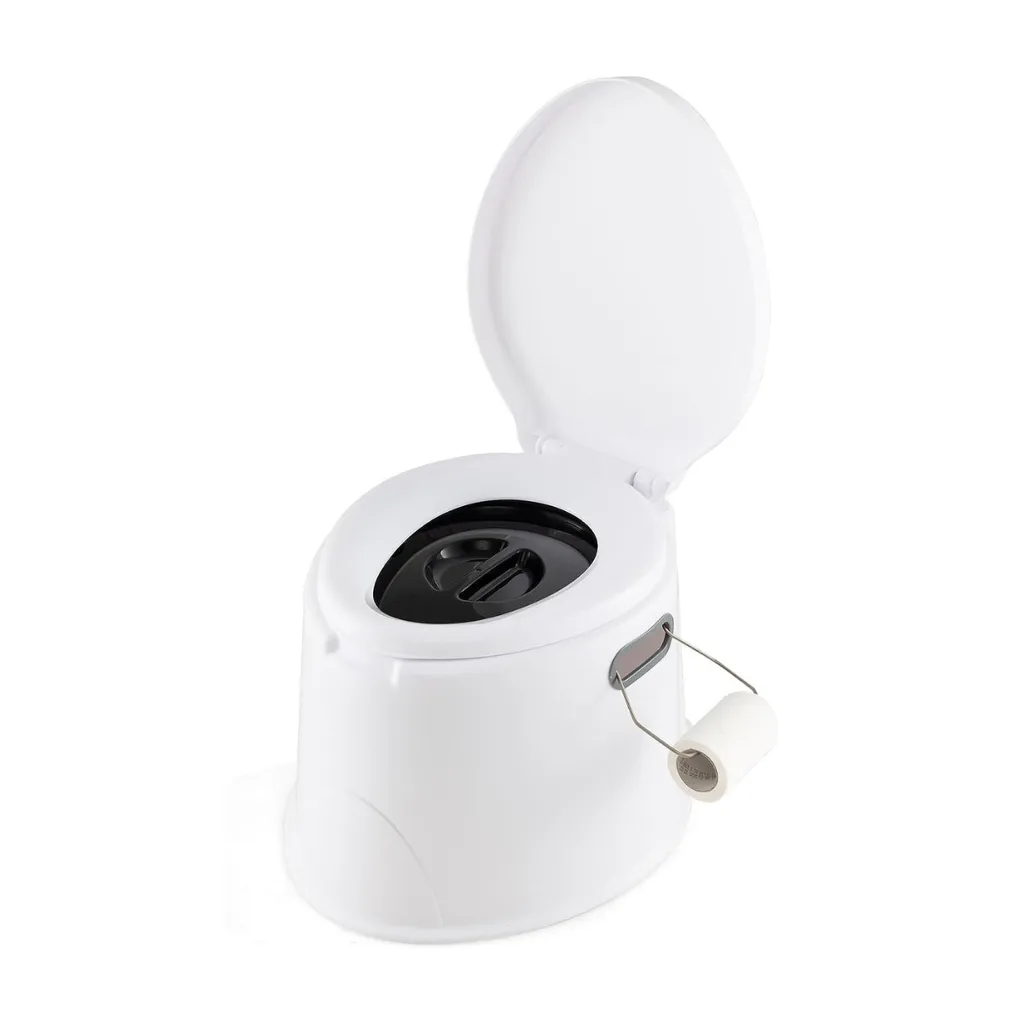 Toilettes de camping portables Costway WC de voyage blanc avec seau
