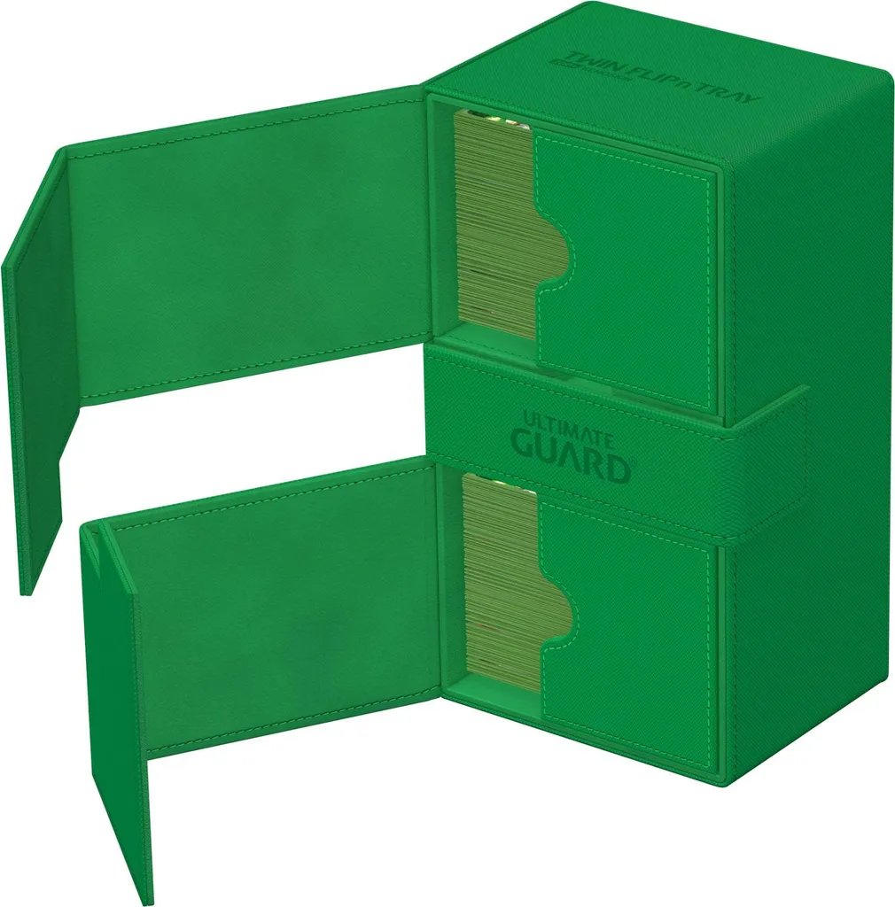 Boîte rigide avec compartiment accessoires Ultimate Guard vert 200+ - 6