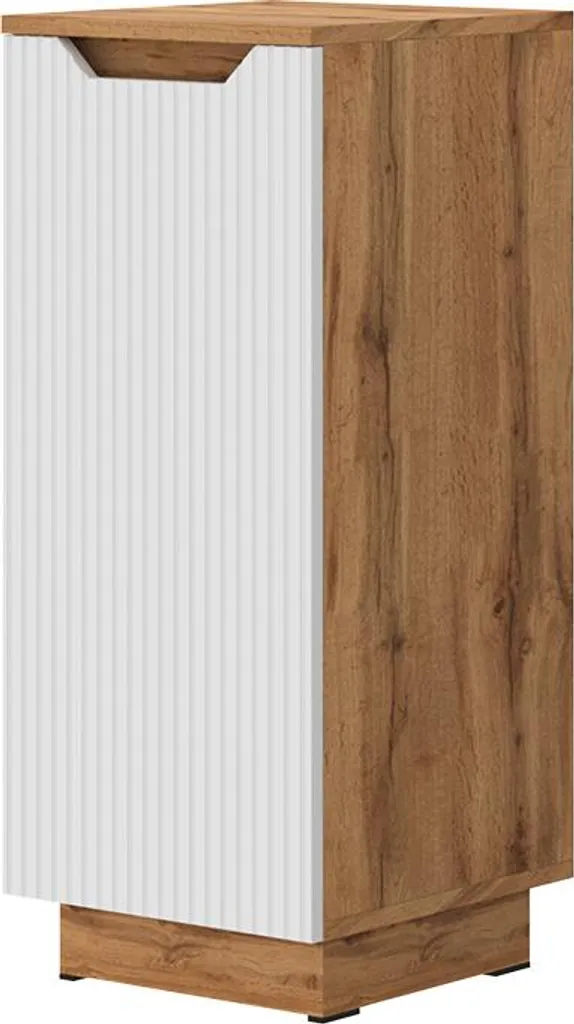 Vicco Mobiletto Bagno Lotta 33x82 cm Rovere e Bianco | Arredo Salvaspazio