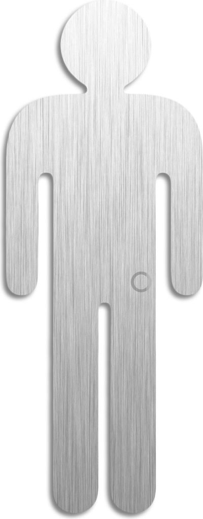 Toilettenschild XL Türschild aus Edelstahl Piktogramm WC Herren selbstklebend H=152 mm