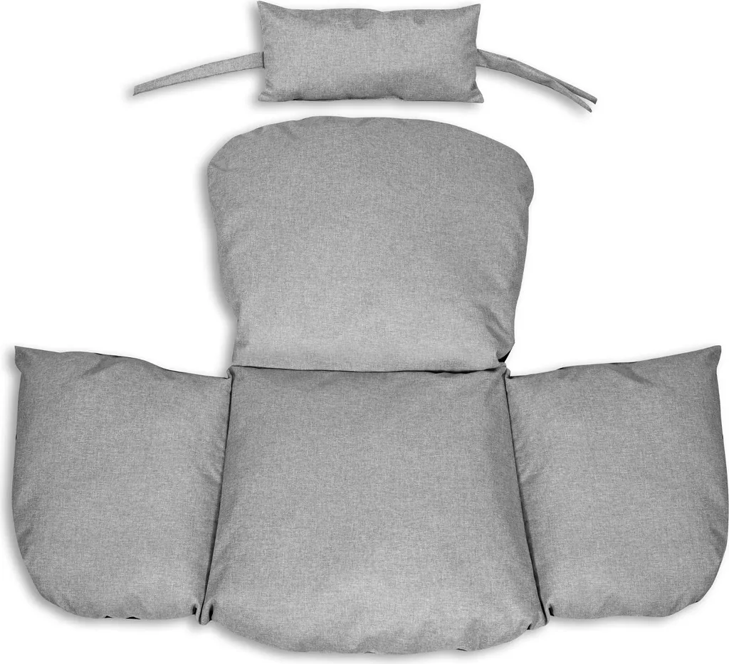 Coussin de jardin gris 112x113 cm pour fauteuil suspendu type œuf AIO