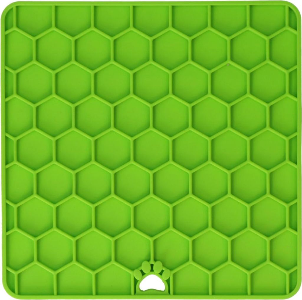Eat Slow Live Longer Lick Mat Honeycomb Grün