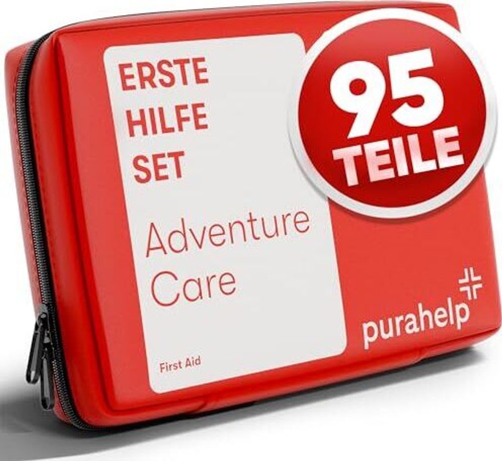 Erste Hilfe Set Outdoor - Kompakt & Leicht - 95 Teile für Wandern, Camping, Fahrrad - Reiseapotheke Kinder Set