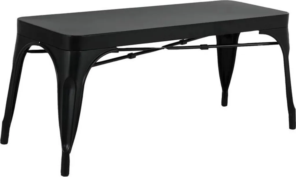 Aménagement terrasse bistro : lot de 2 bancs métal noir Bolero 1000 mm