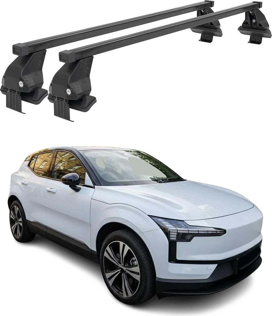 Menabo Dachträger Grundträger für Volvo EX30 2023-2025 Stahl Schwarz 2tlg