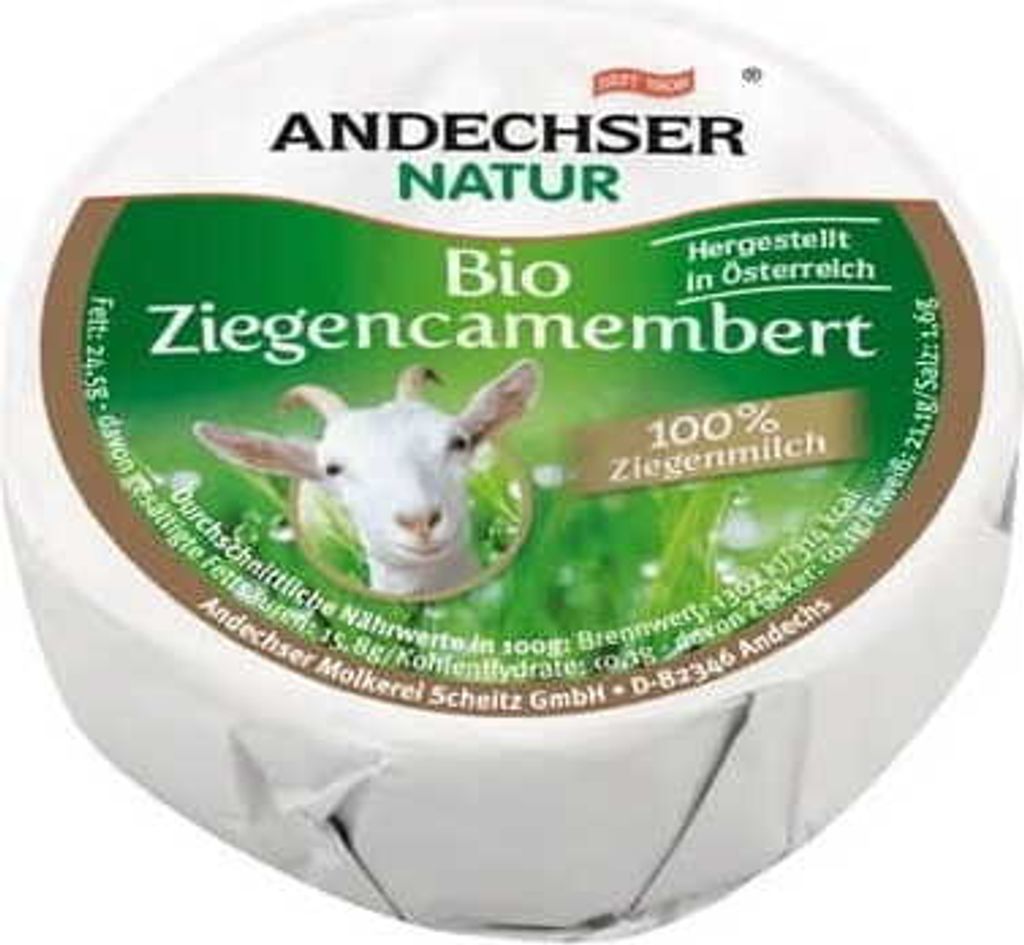 Ziegenkäse camembert50%  100g Andechser Natur Produktbild 