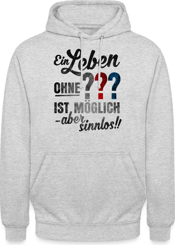 Spreadshirt Die Drei Fragezeichen Spruch Uni Hoodie, 4XL, Hellgrau meliert
