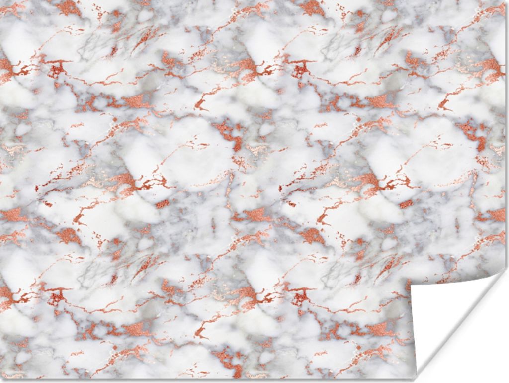 MuchoWow Poster Marmor - Roségold - Luxus 40x30 cm - Plakate für die Wände - Poster Wohnzimmer