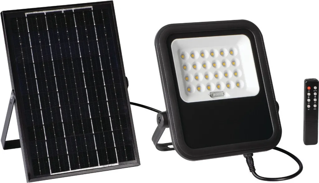 Projecteur solaire LED 10W Kanlux FL SONE SLR Noir IP65 et sa télécommande
