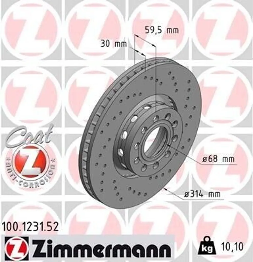 Disque de frein Zimmermann pour rénover le freinage des Audi A6 A8