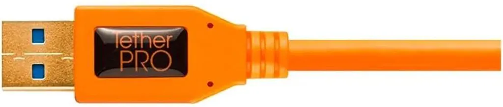Câble Tether Tools TPro USB 3.0 Micro-B coudé orange de 4,6m - 2