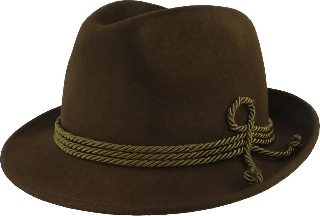 Trilby Hut-Breiter Tradizionale: Cappello Feltro Lana con Cordone Triplo