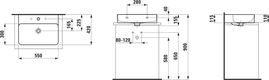 LAUFEN H8162824001121 Aufsatz-WT VAL 420x550x155