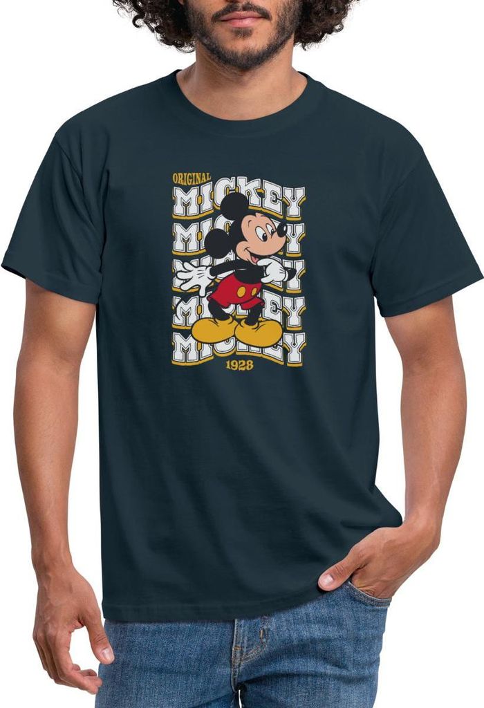 Mickey & Minnie Mickey Mouse Original 1928 Männer T-Shirt, S, Navy