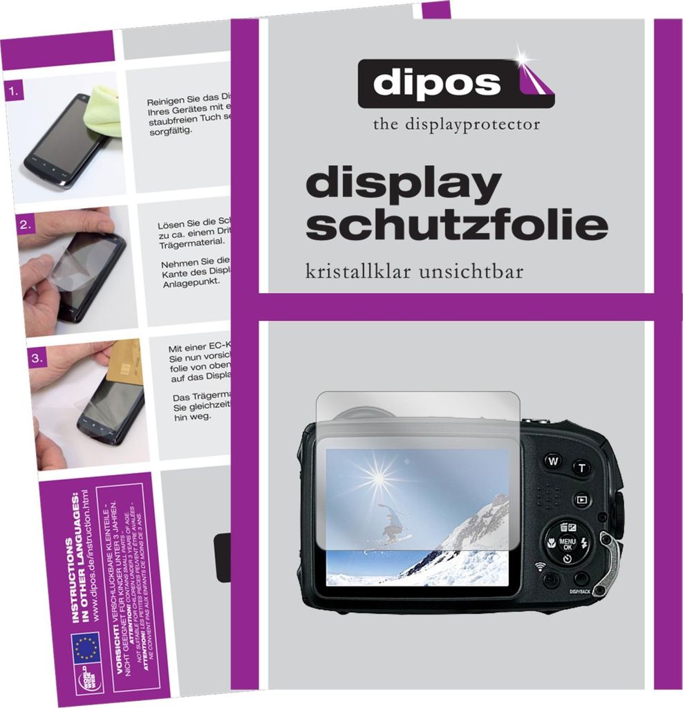 6x Schutzfolie für Fujifilm FinePix XP120 klar Displayschutzfolie Folie Display Schutz dipos