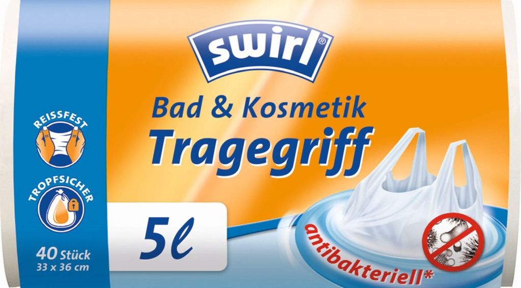 Swirl® 1994191 Sac poubelle antibactérien avec poignées - 5 Image du produit 