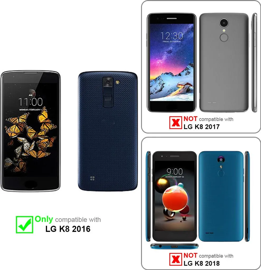 Custodia LG K8 2016 Cadorabo Rosso TPU - Cover Protettiva Morbida