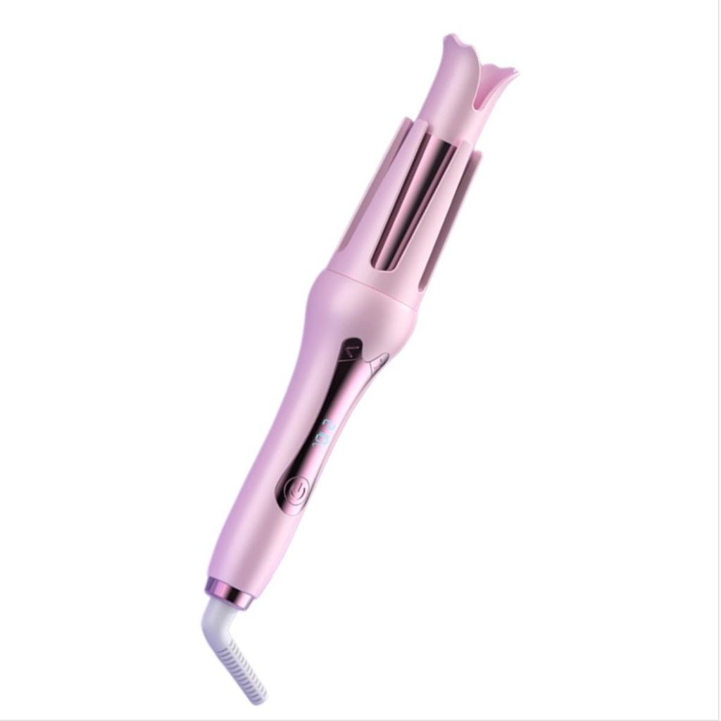 INF Automatischer Haarkurler 32mm Negativionen ABS LCD EU-Stecker für Wellen Rosa