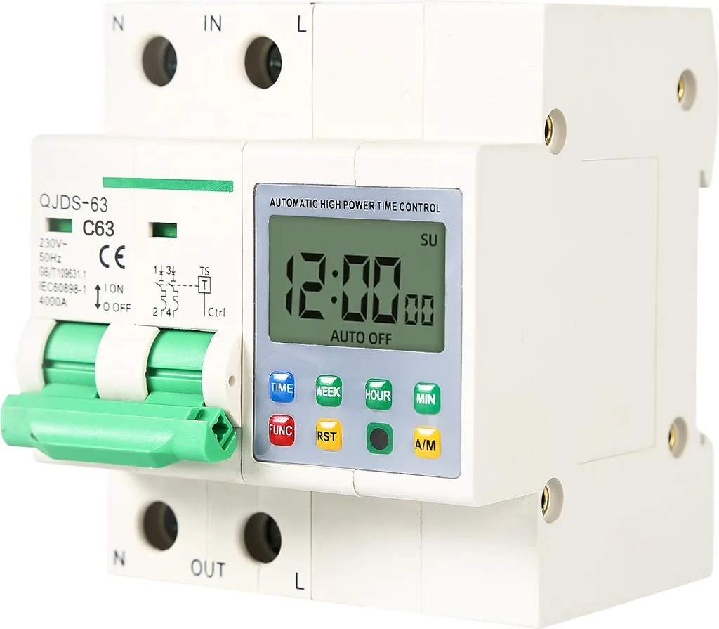 Programmateur 63A pour pompe à chaleur et chauffe-eau - Montage rail DIN - 13