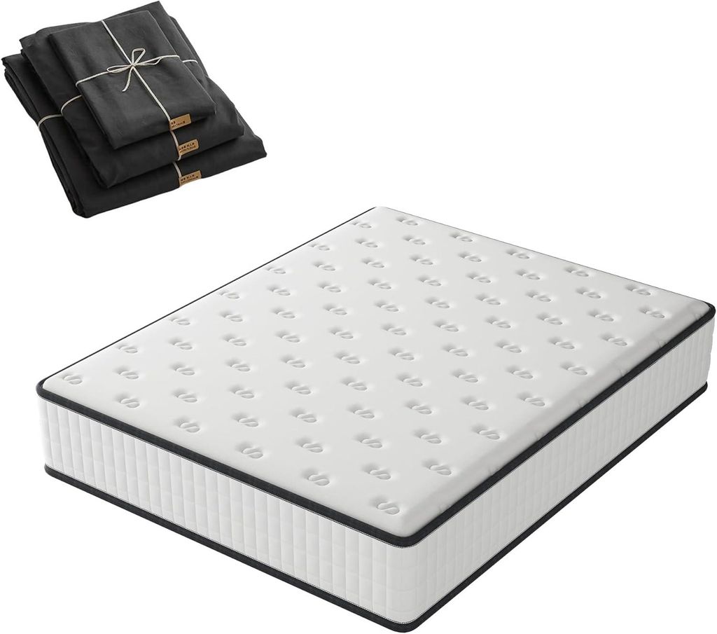DEWINNER Matratze 90 x 190 cm, Matratze für 1 Person (Dicke 16 cm) + Bettdecke aus atmungsaktivem Stoff + Bettlaken + Kissenbezug