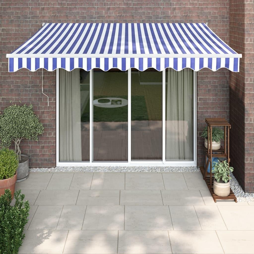 VidaXL Auvent extensible 3x2,5 m tissu et aluminium bleu et Image du produit 