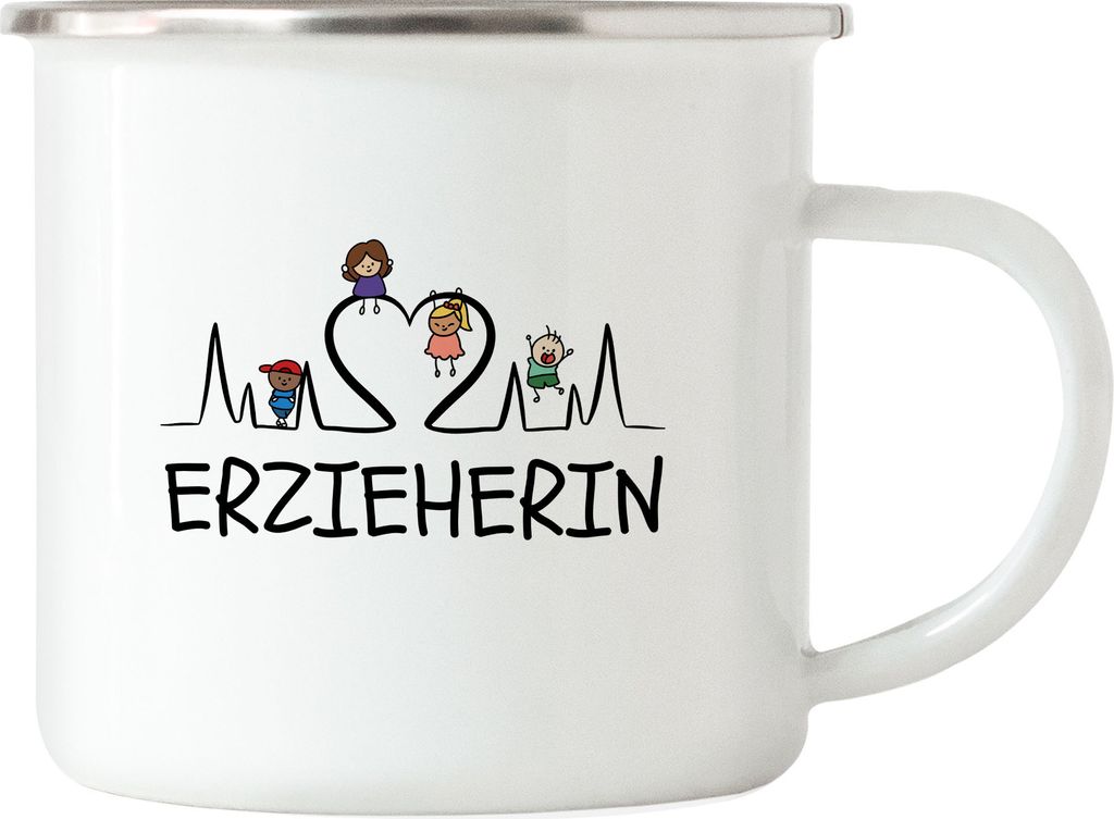 Erzieherin Emaille Tasse Geschenk Erzieherin Tagesmutter Kindergarten Dankeschön Abschiedsgeschenk