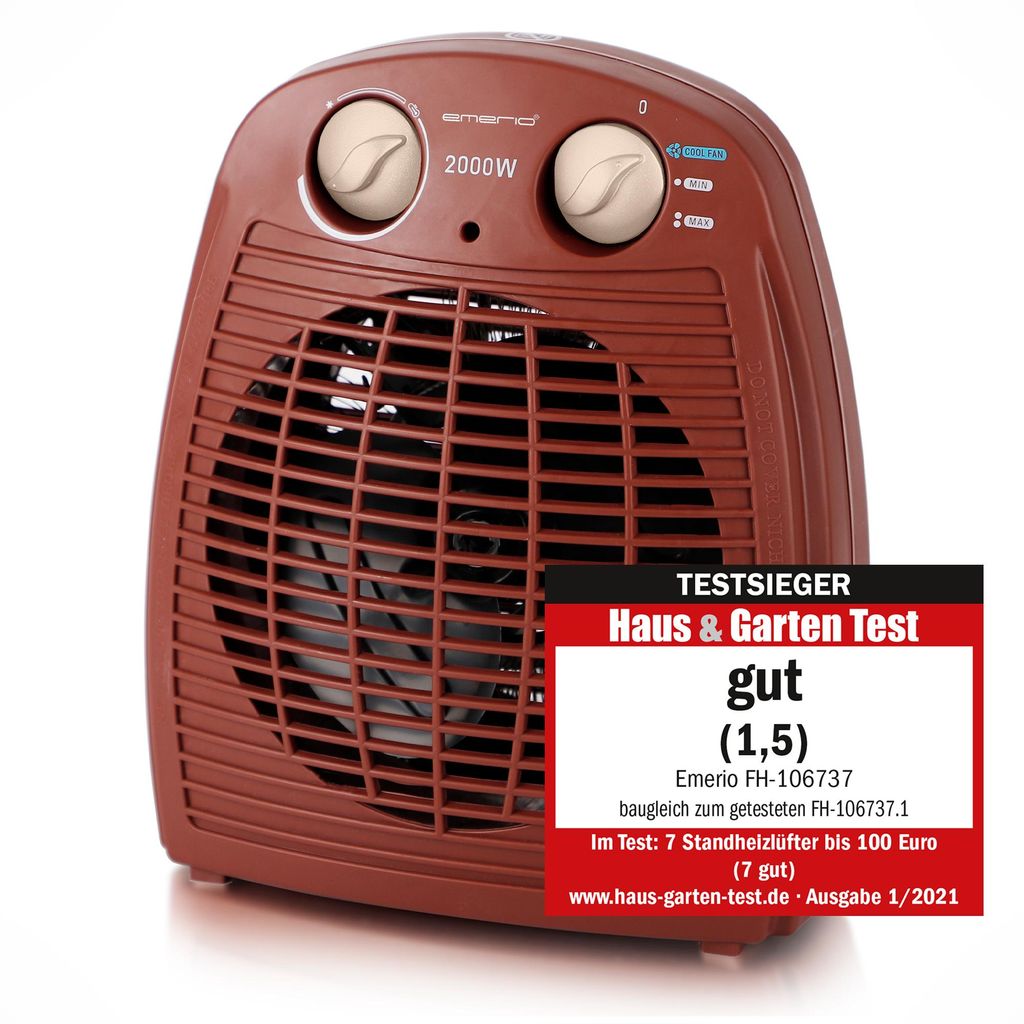Emerio Ventilatorkachel – 25 m² – 2 Standen – Productafbeelding 