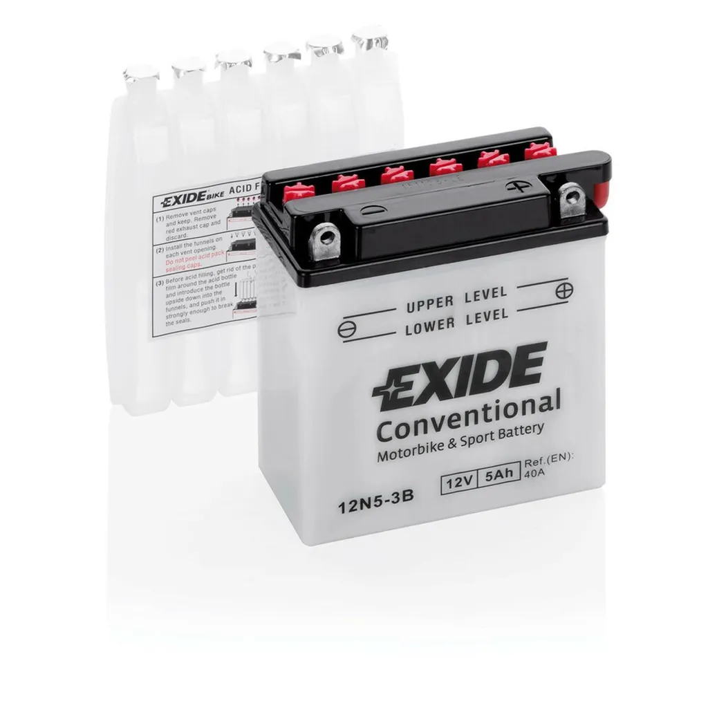 Batteria Exide 12V 5Ah 40A Conventional 12N5-3B | Kit Acido Incluso